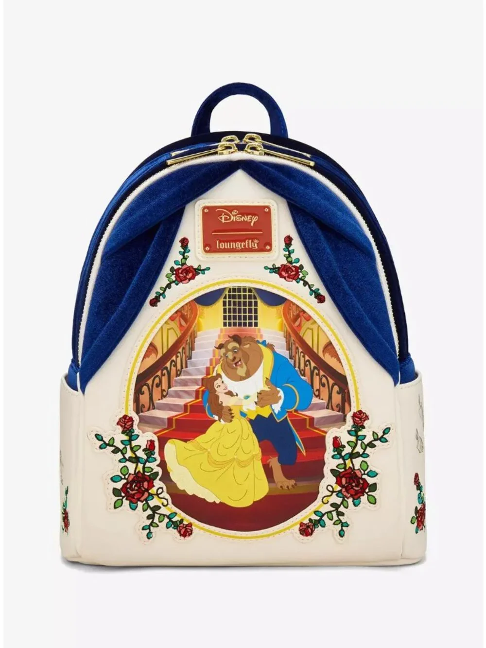 HT Loungefly Disney Beauty and the Beast Belle Beast Velvet Mini Backpack NWT